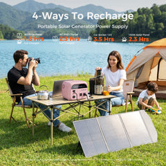 CTOLITY AP400 Soft Pink 500W 346Wh Portable Power Station Solar Generator