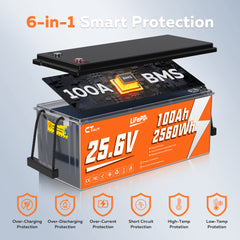 CTOLITY CT100-25 25.6V 100Ah 2560Wh LiFePO4 Battery