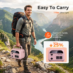 CTOLITY AP400 Soft Pink 500W 346Wh Portable Power Station Solar Generator