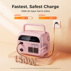 CTOLITY AP400 Soft Pink 500W 346Wh Portable Power Station Solar Generator