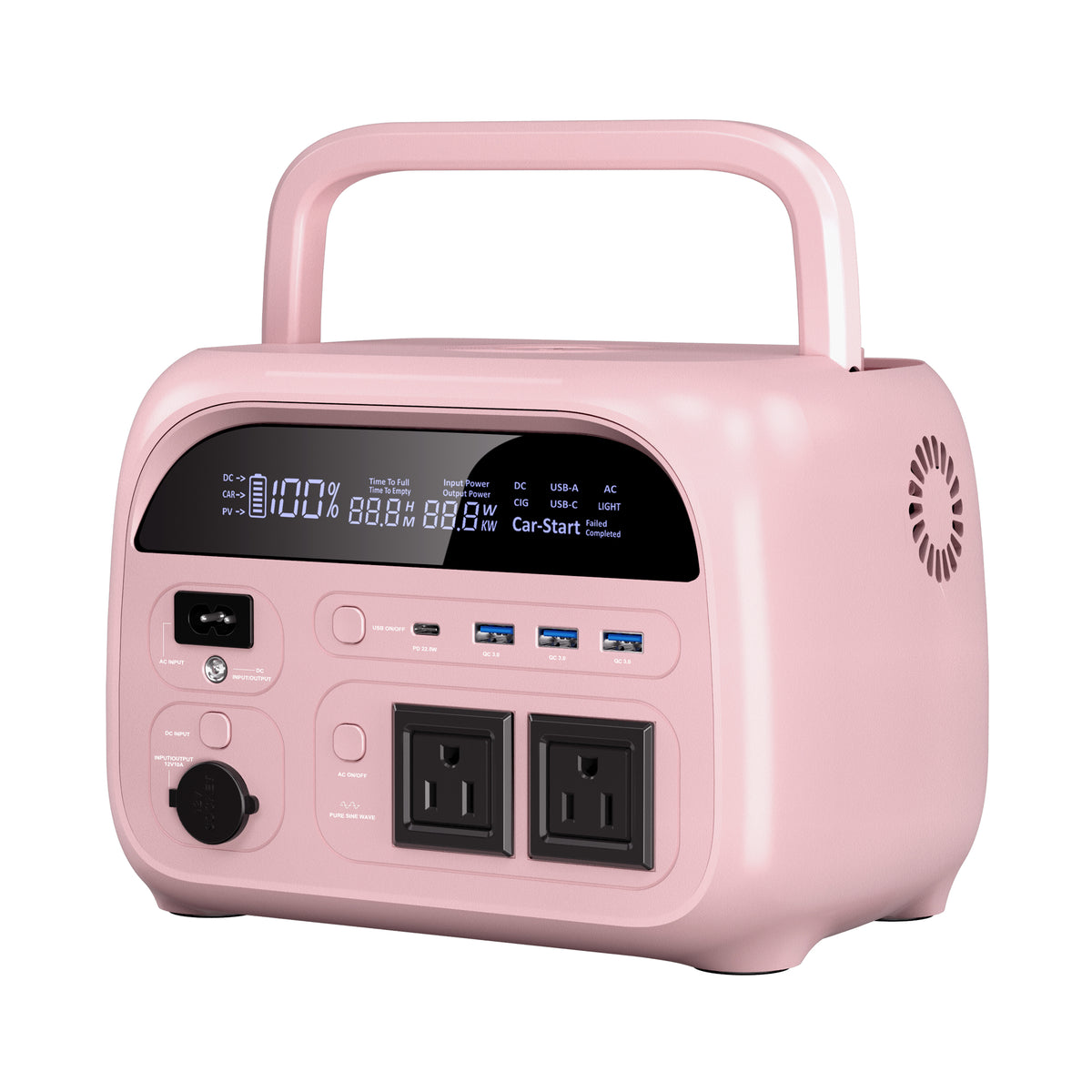 CTOLITY AP400 Soft Pink 500W 346Wh Portable Power Station Solar Generator
