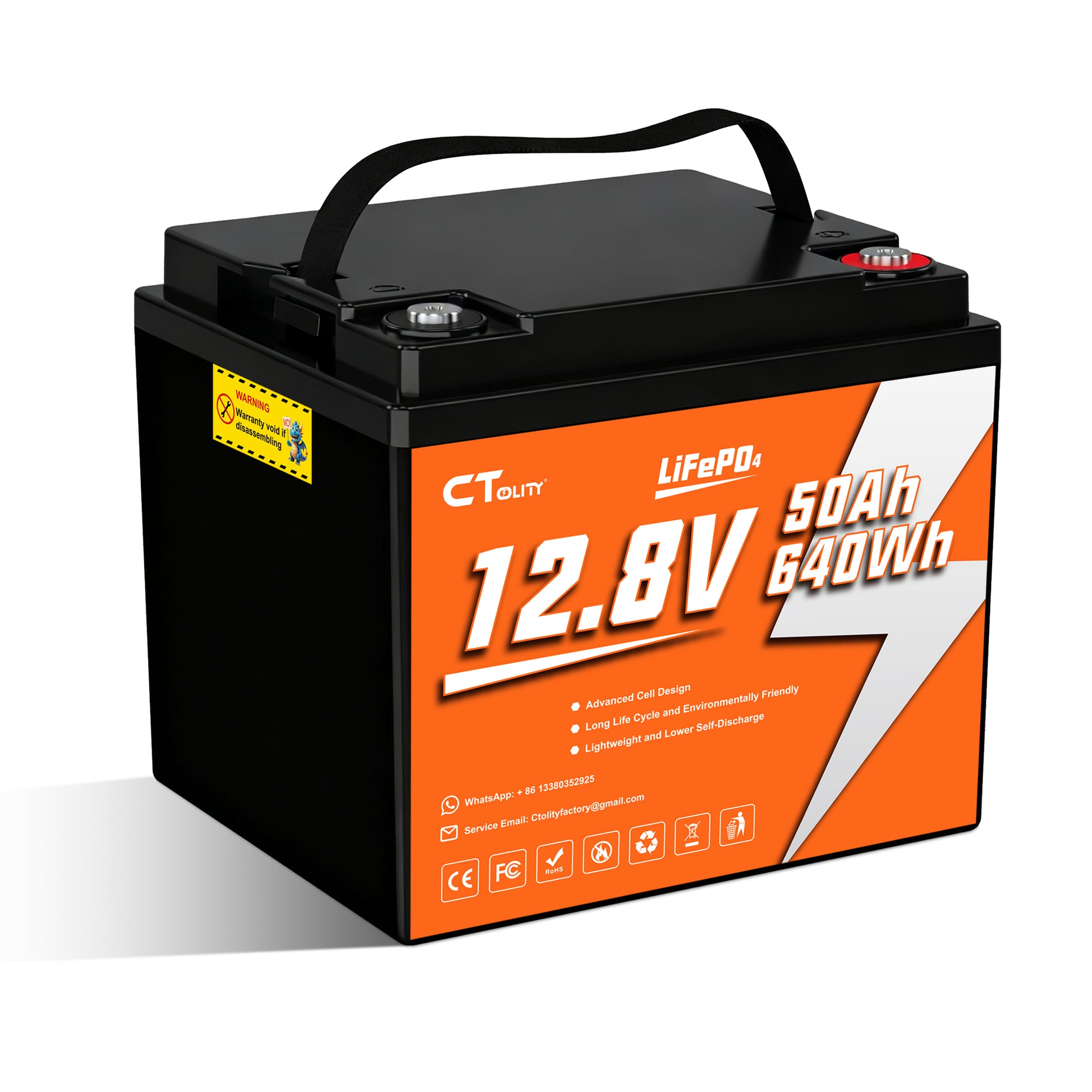 CTOLITY CT050-12 12.8V 50Ah 640Wh LiFePO4 Battery