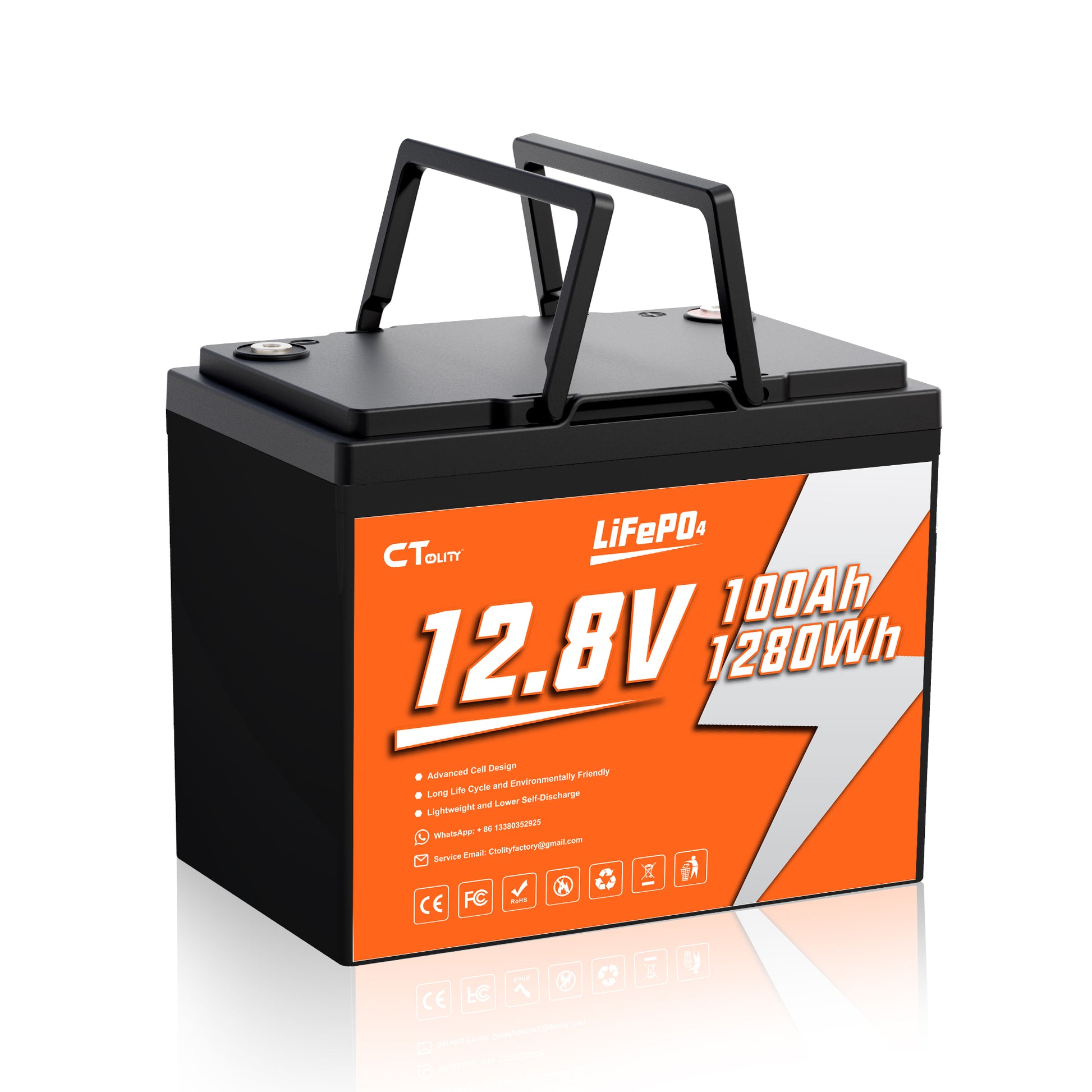 CTOLITY CT100-12 12.8V 100Ah 1280Wh LiFePO4 Battery