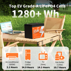 CTOLITY CT100-12 12.8V 100Ah 1280Wh LiFePO4 Battery