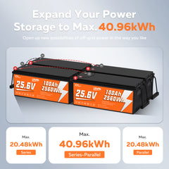 CTOLITY  CT100-25 25.6V 100Ah 2560Wh LiFePO4 Battery