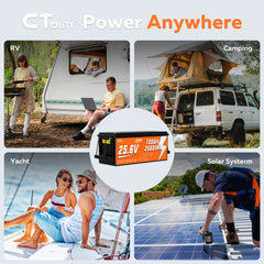CTOLITY  CT100-25 25.6V 100Ah 2560Wh LiFePO4 Battery